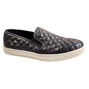 Steve Madden Shoes Ecentrcq Quilted Black Leather Platform Sneakers‎ Loafers 9